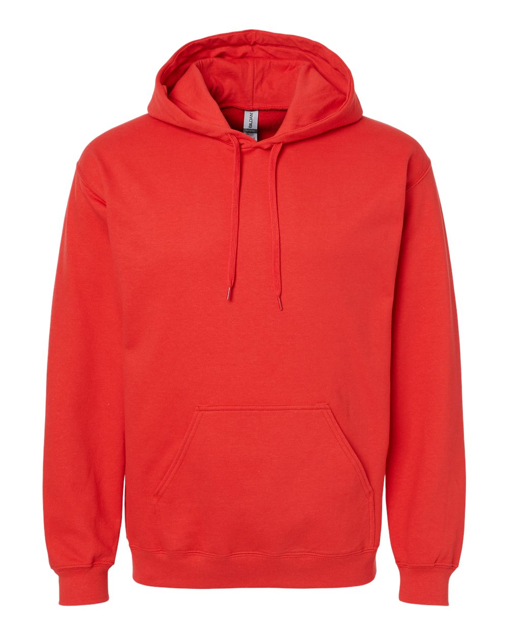 Real product photo of Gildan Softstyle Pullover Hoodie, shown in Red